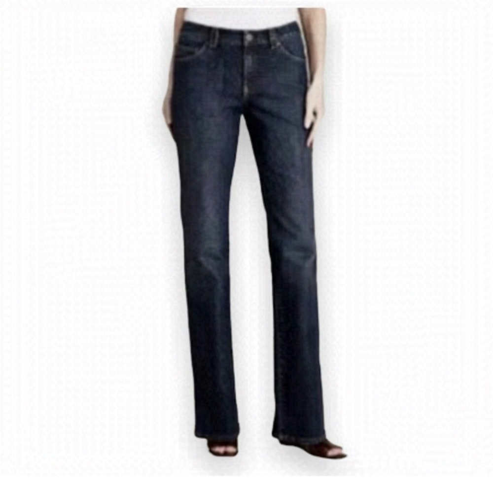ELIE Tahari Jayden Santorini wide leg trouser jeans dark wash denim Women Size 6